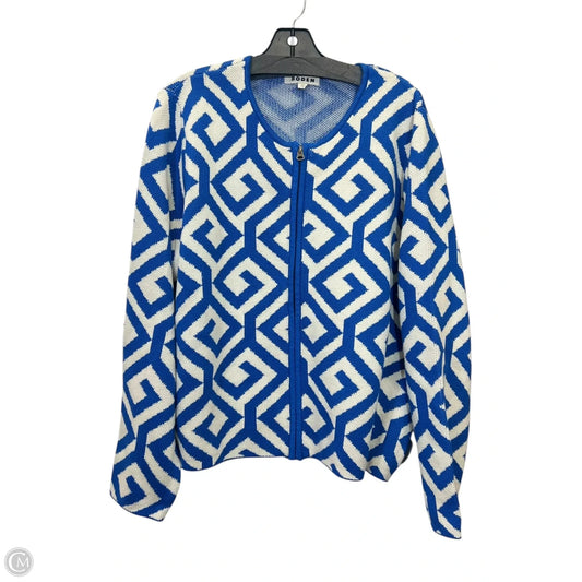 Blazer Designer By Boden In Blue & Cream, Size: Xl