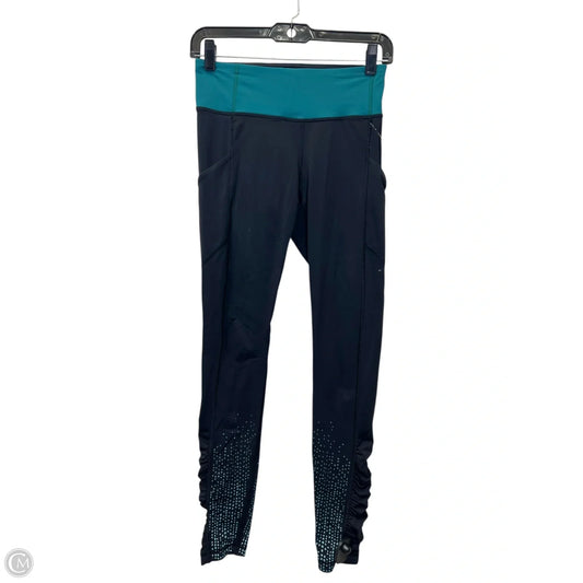 Athletic Leggings By Lululemon In Black & Green, Size: 4