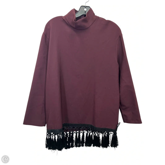 Top Long Sleeve By Zara Women In Maroon, Size: M