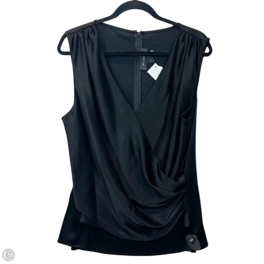Top Sleeveless Designer By St. John In Black, Size: L