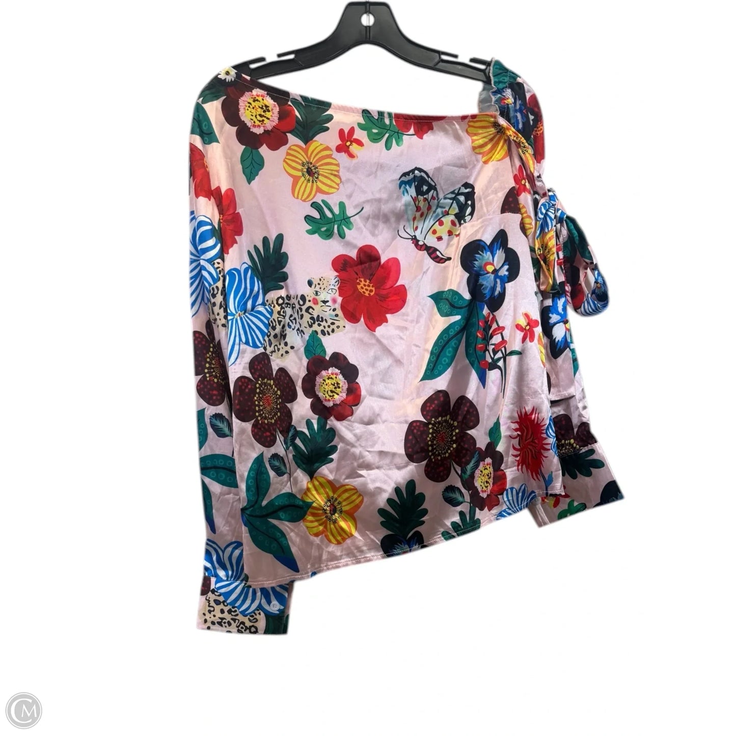 Top Long Sleeve By Shein In Floral Print, Size: L