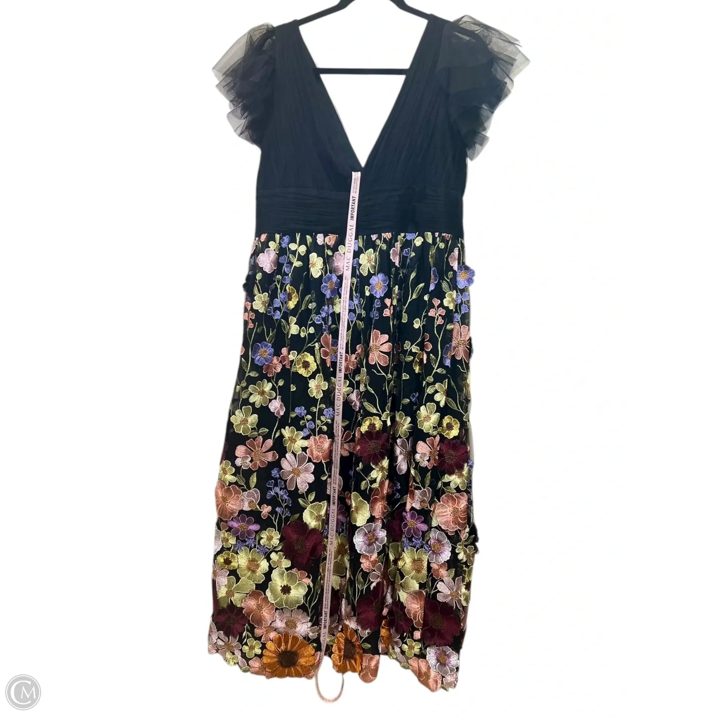 Dress Designer By Mac Duggal In Floral Print, Size: Xl