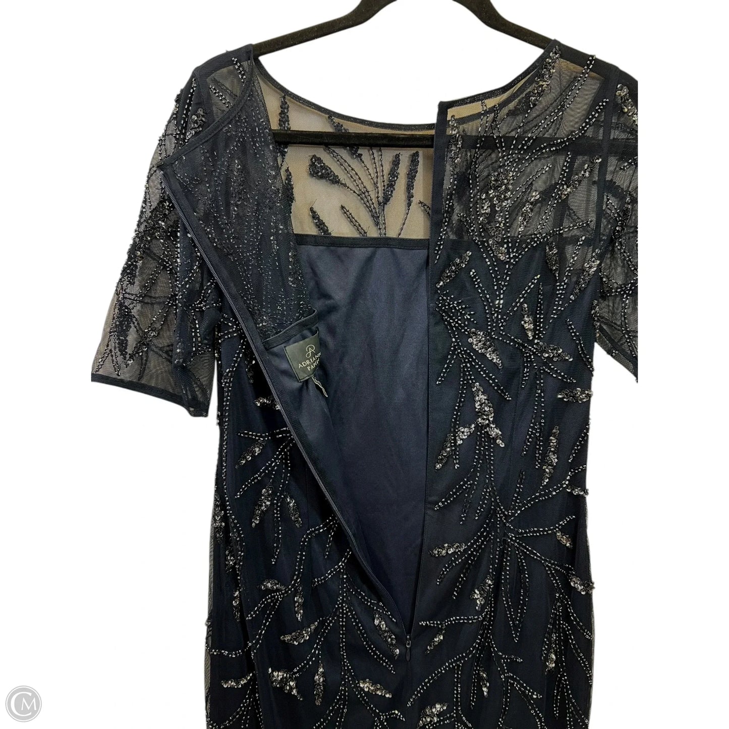 Dress Designer By Adrianna Papell In Navy, Size: S