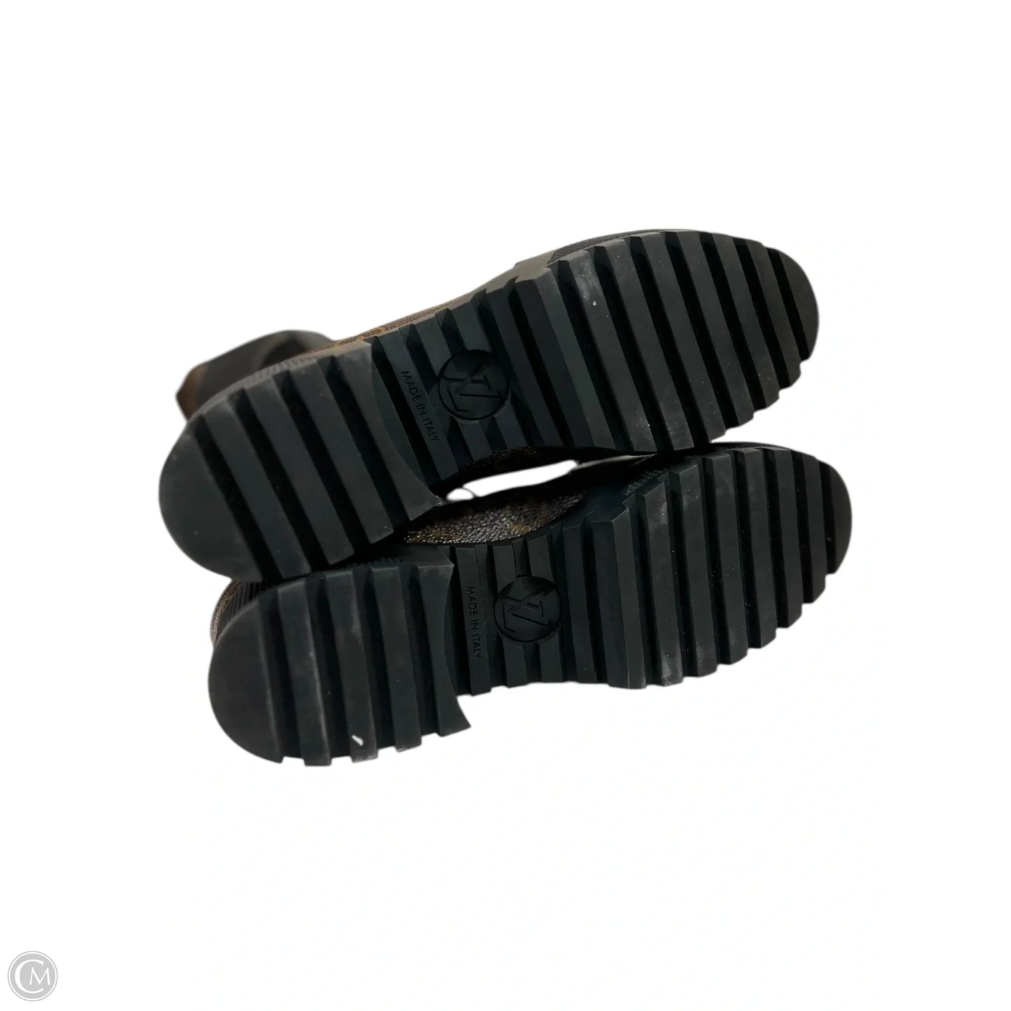 Boots Luxury Designer By Louis Vuitton In Black & Brown, Size: 8