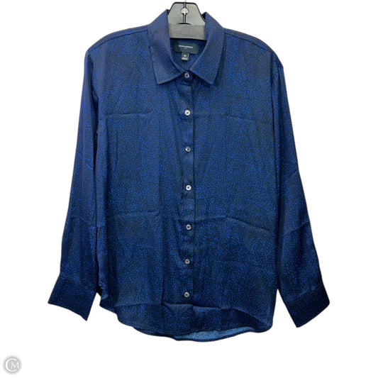 Top Long Sleeve By Banana Republic In Black & Blue, Size: M