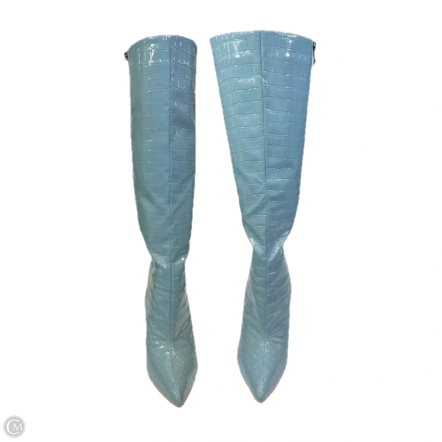 Boots Mid-calf Heels By Clothes Mentor In Blue, Size: 5