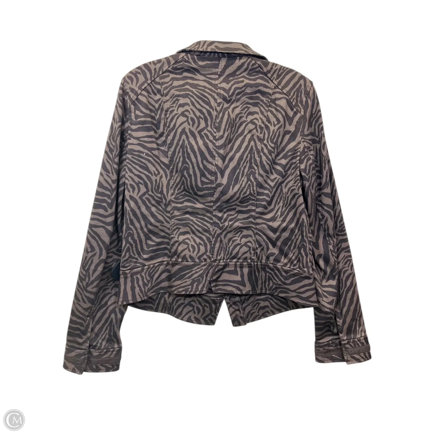 Jacket Denim By White House Black Market In Zebra Print, Size: L