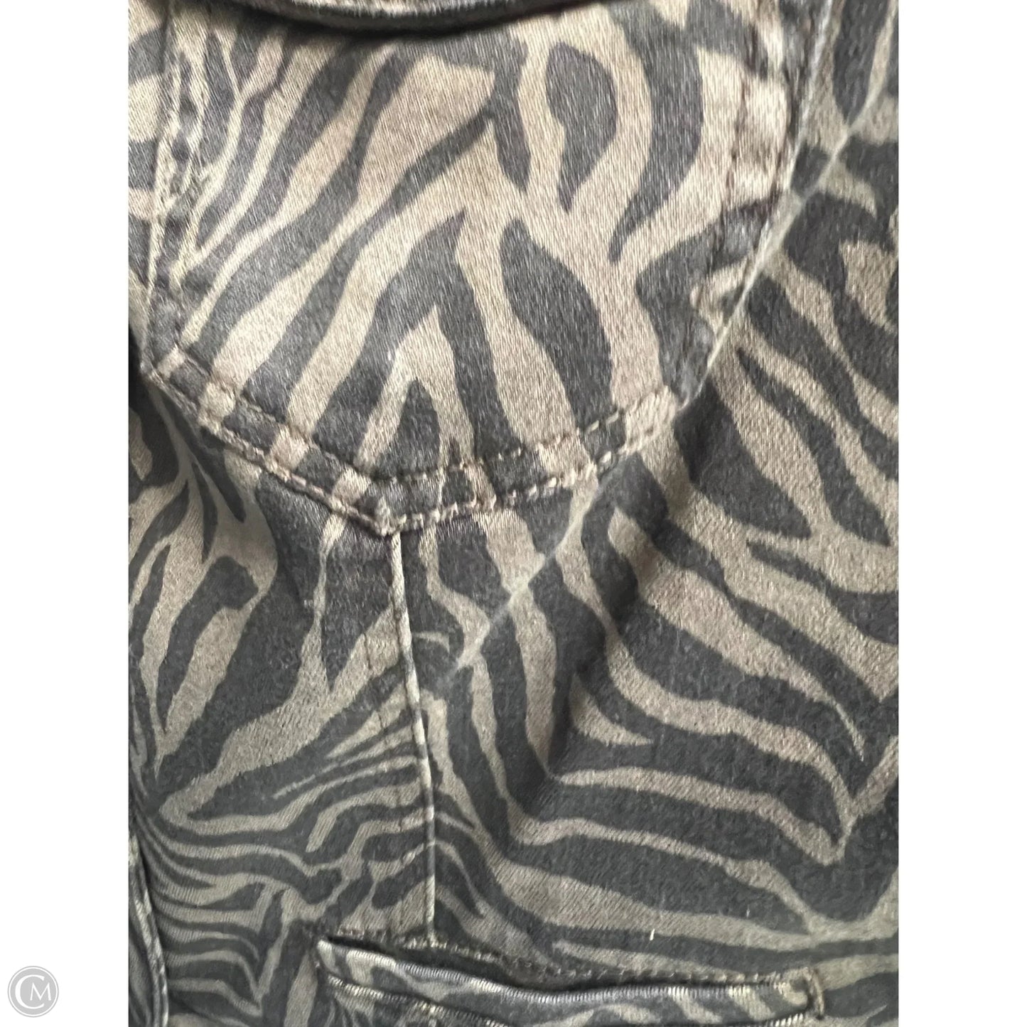 Jacket Denim By White House Black Market In Zebra Print, Size: L