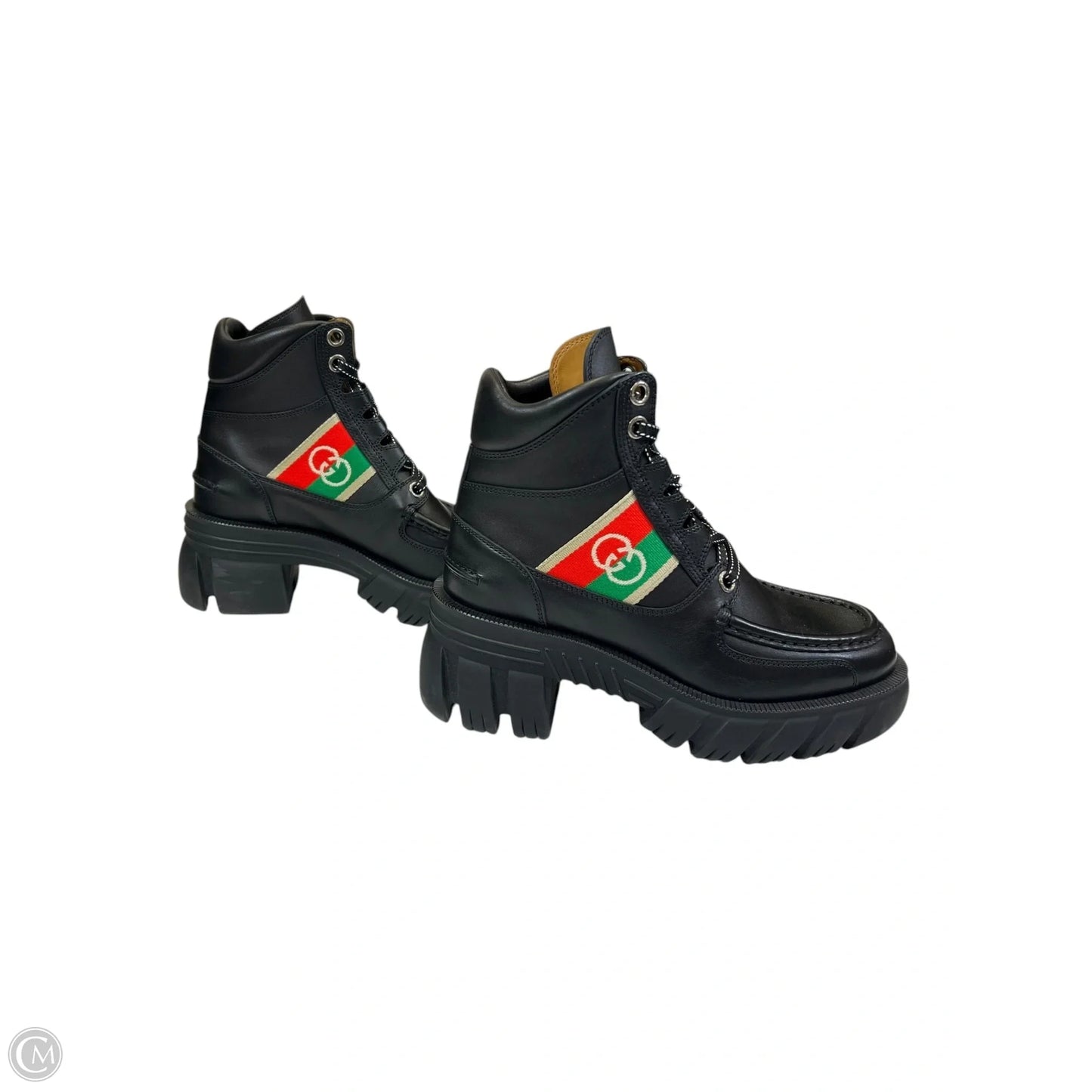 Boots Luxury Designer By Gucci In Black, Size: 6.5