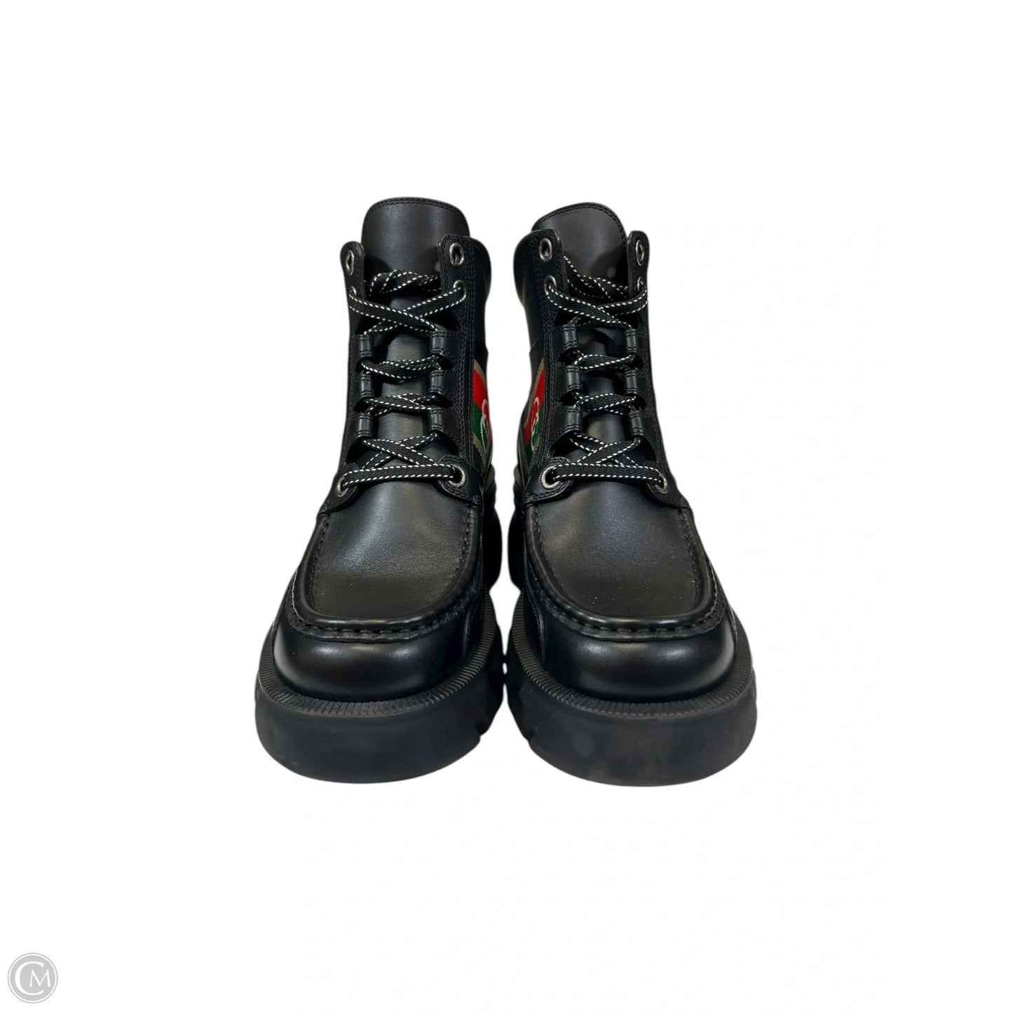 Boots Luxury Designer By Gucci In Black, Size: 6.5