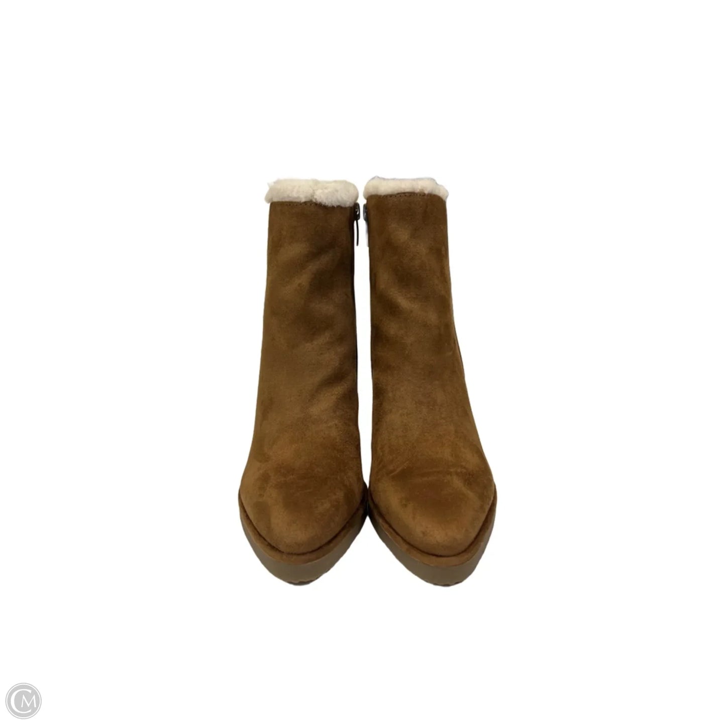 Boots Ankle Heels By Nine West In Brown, Size: 7.5