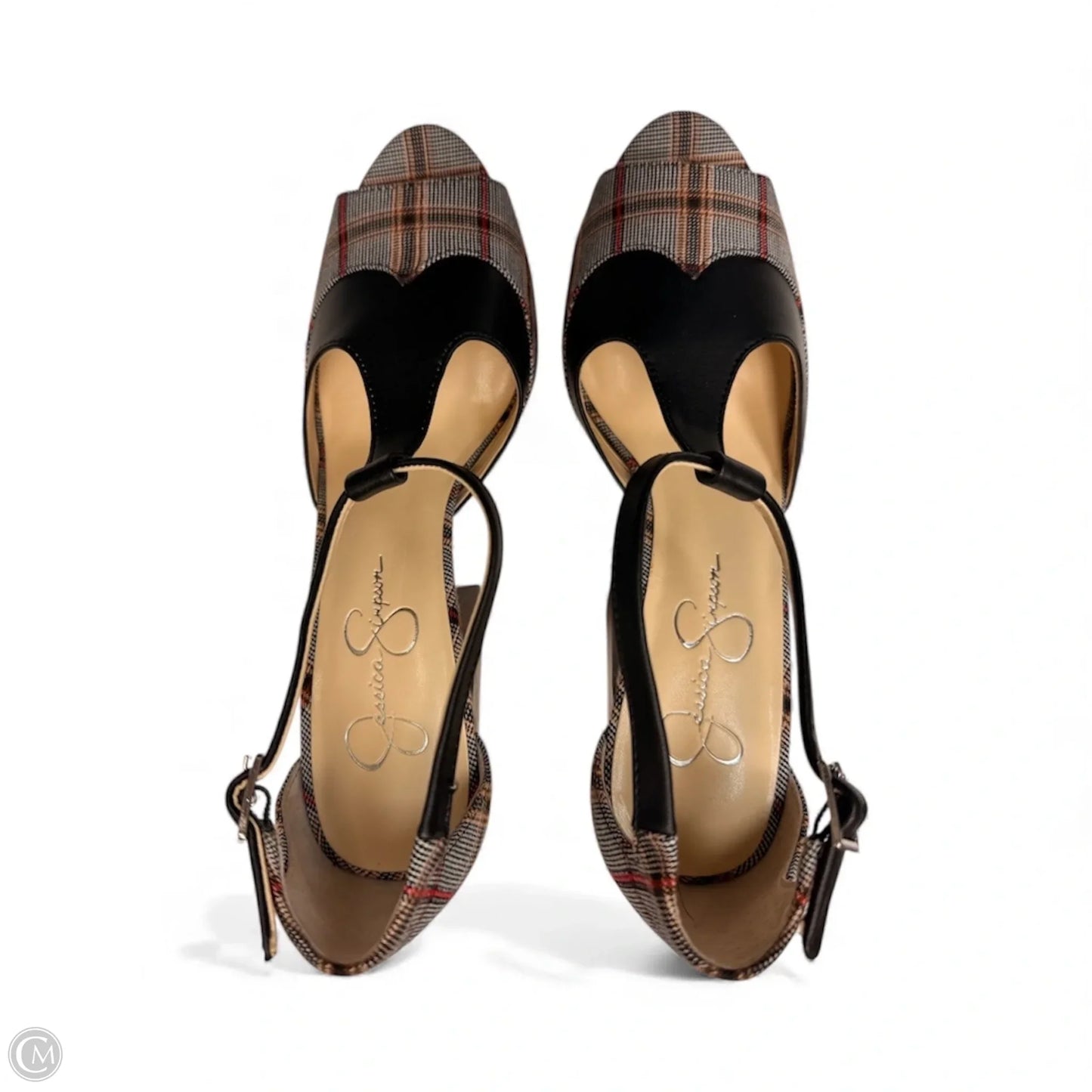 Shoes Heels Platform By Jessica Simpson In Plaid Pattern, Size: 10.5