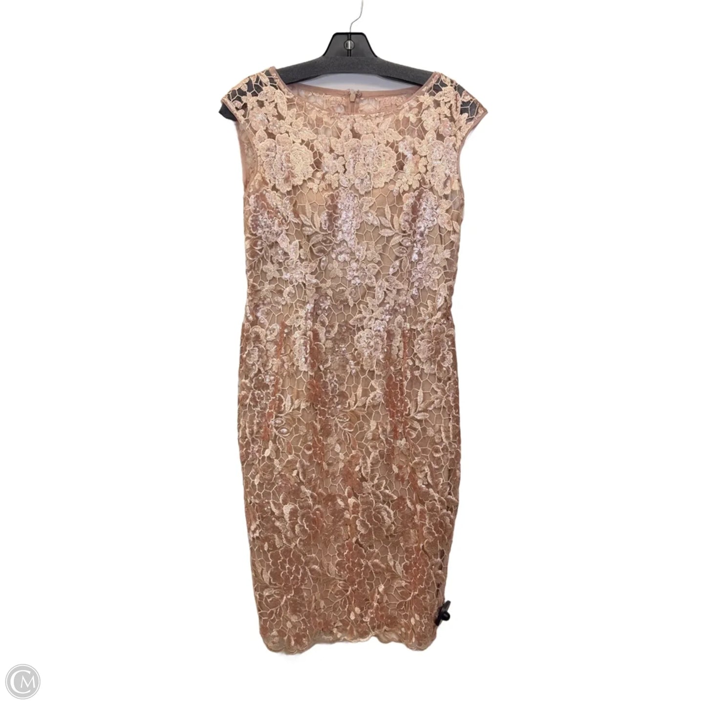 Dress Party Midi By Adrianna Papell In Rose Gold, Size: S