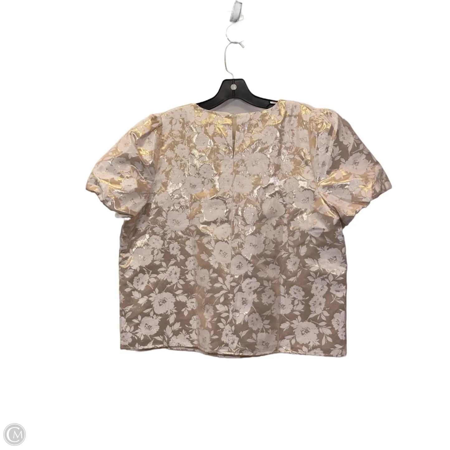 Top Short Sleeve By J. Crew In Gold & White, Size: Xl