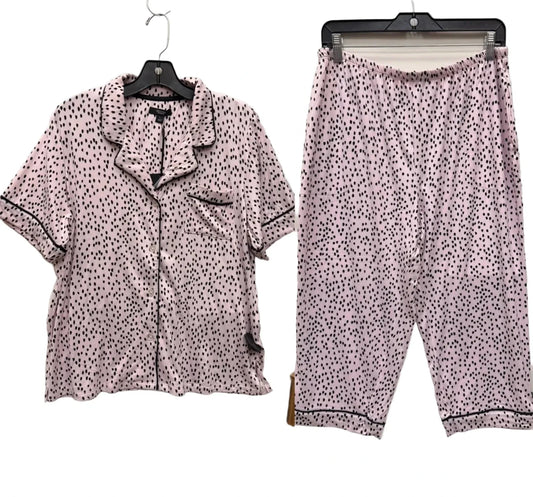 Pajamas 2pc By Simply Vera In Black & Pink, Size: L