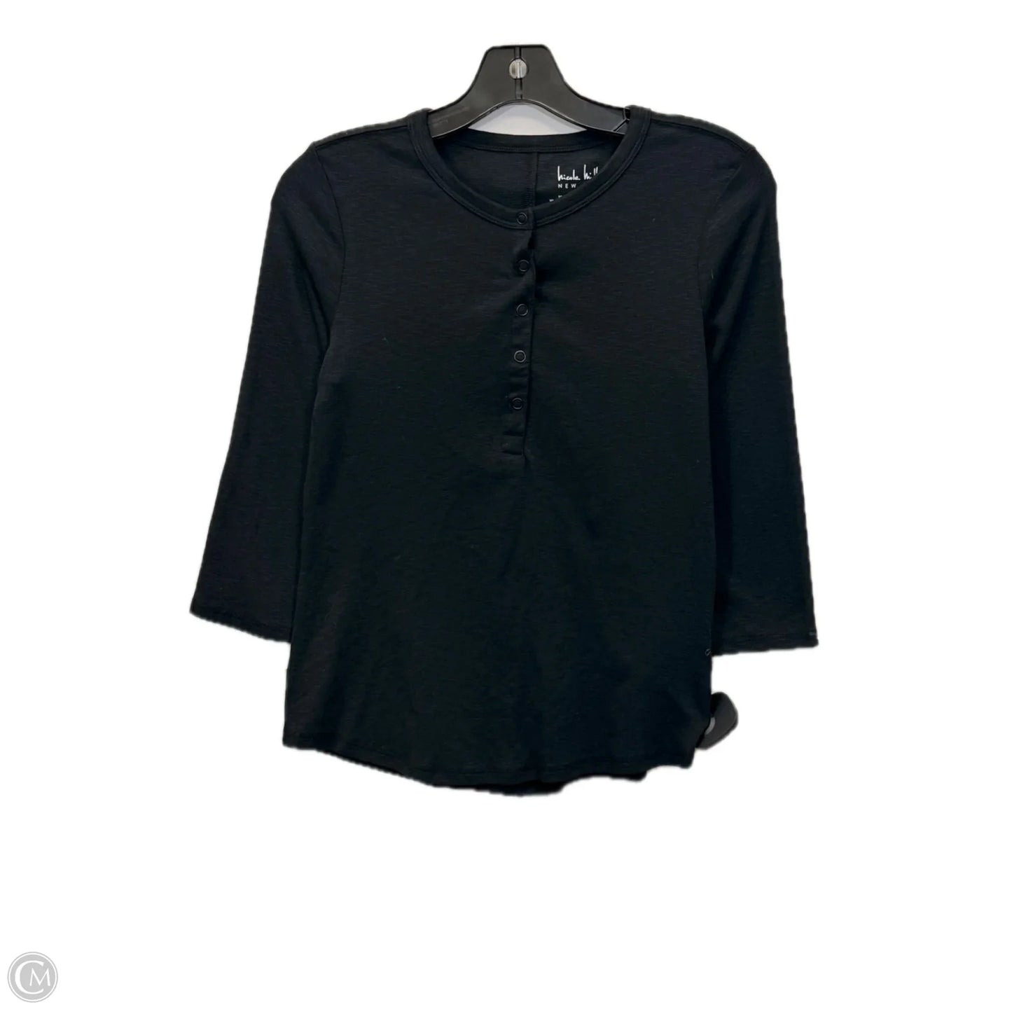 Top 3/4 Sleeve By Nicole Miller In Black, Size: Xs