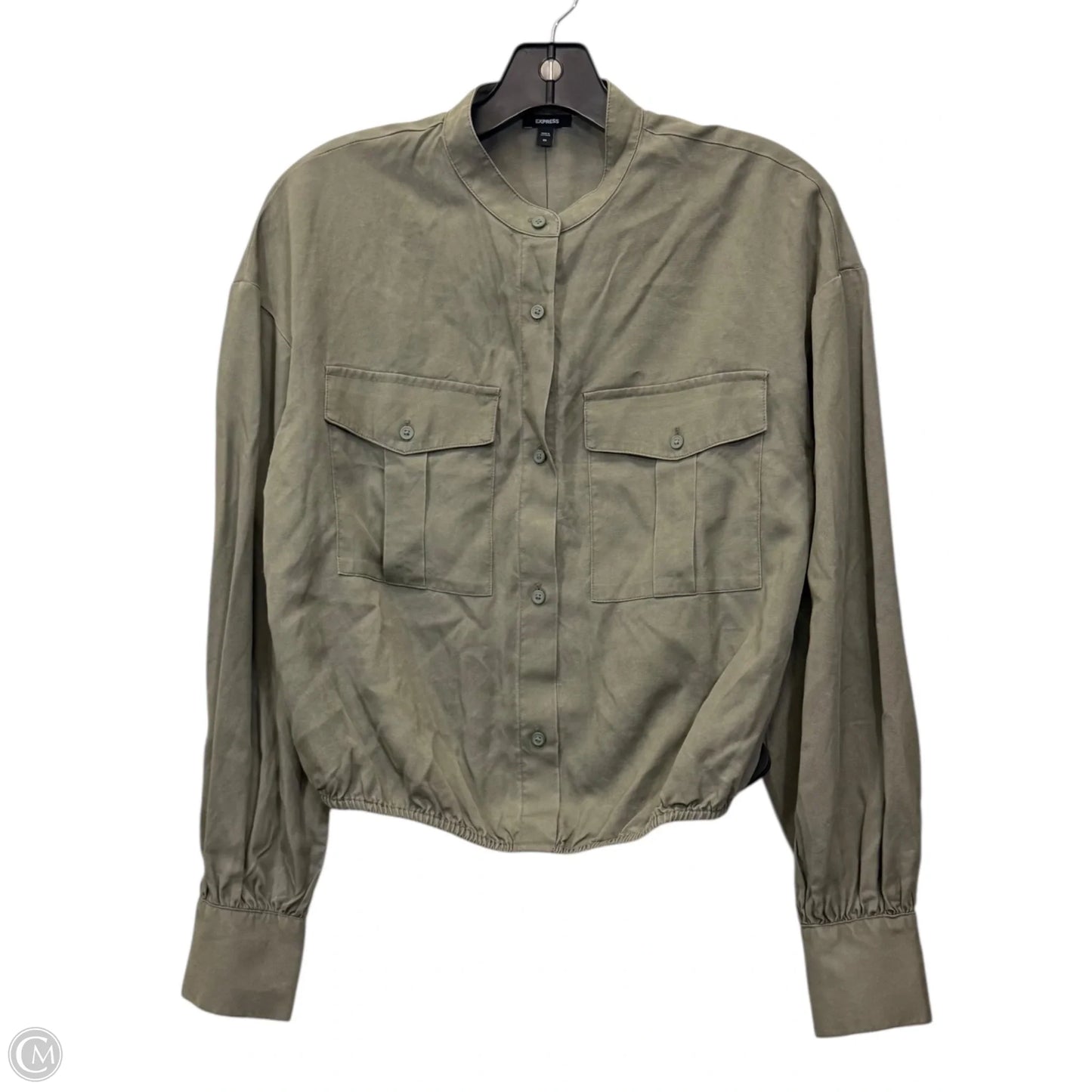 Top Long Sleeve By Express In Green, Size: Xs