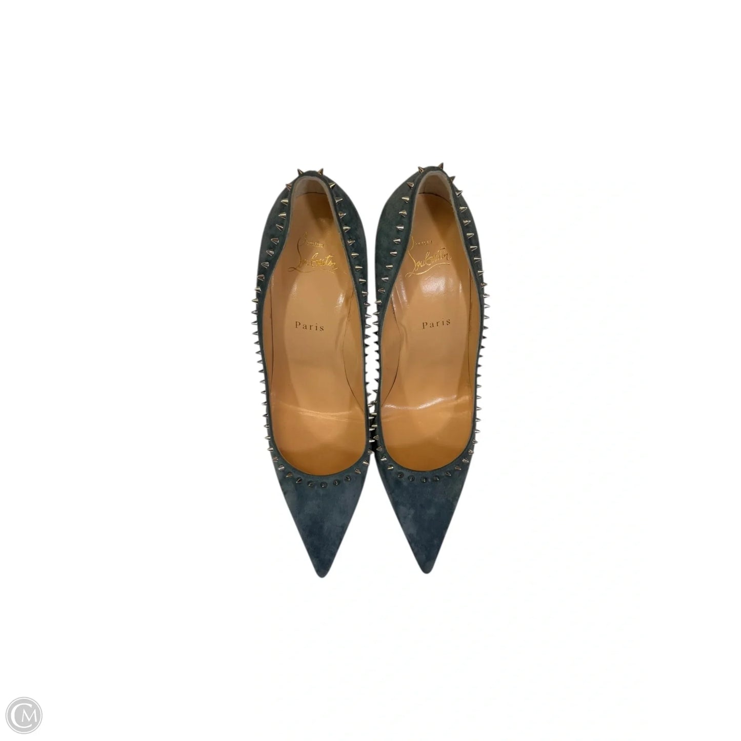 Shoes Luxury Designer By Christian Louboutin In Blue, Size: 9