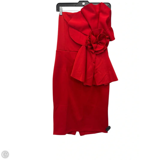 Dress Casual Midi By New York And Co In Red, Size: L