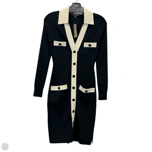Dress Casual Midi By J. Crew In Black & Cream, Size: Xs