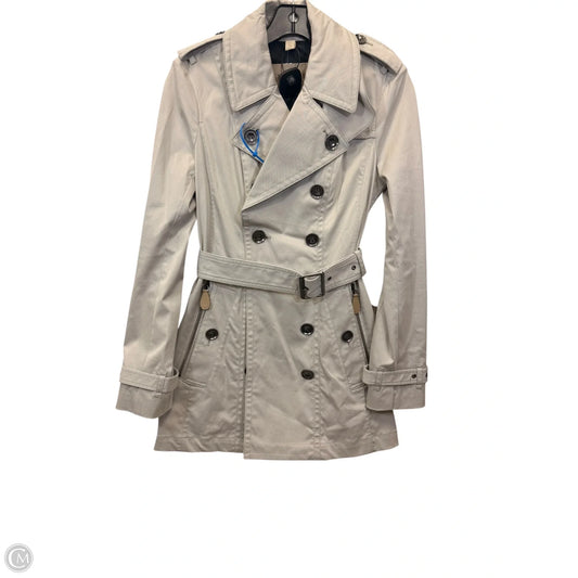 Coat Luxury Designer By Burberry In Grey, Size: S