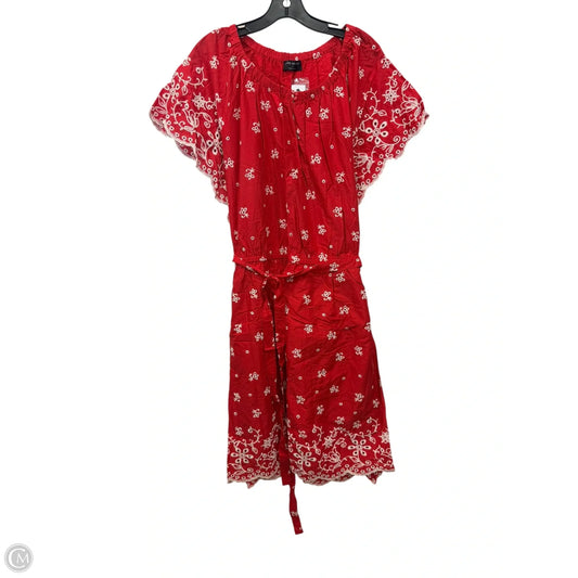 Dress Casual Midi By Lane Bryant In Red & White, Size: 4x