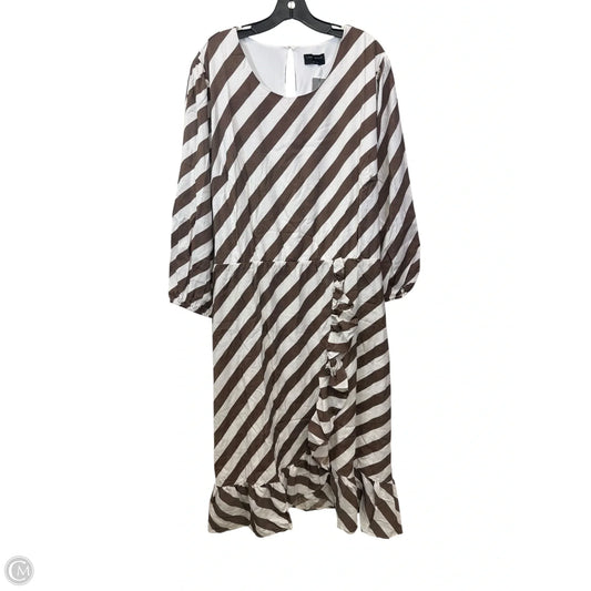 Dress Casual Maxi By Lane Bryant In Brown & White, Size: 5x