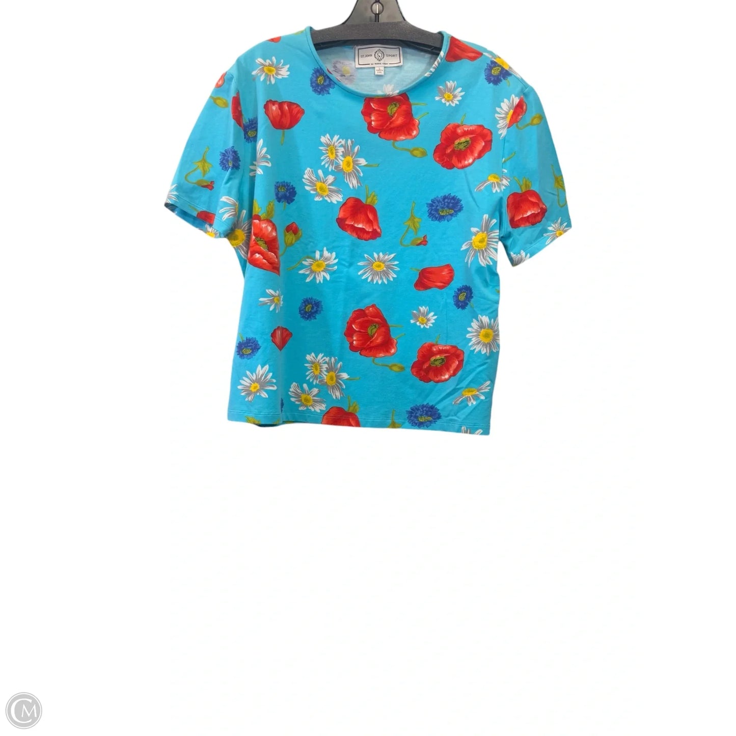 Top Short Sleeve By St. John In Floral Print, Size: L