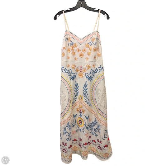 Dress Casual Maxi By Foxiedox In White & Yellow, Size: L