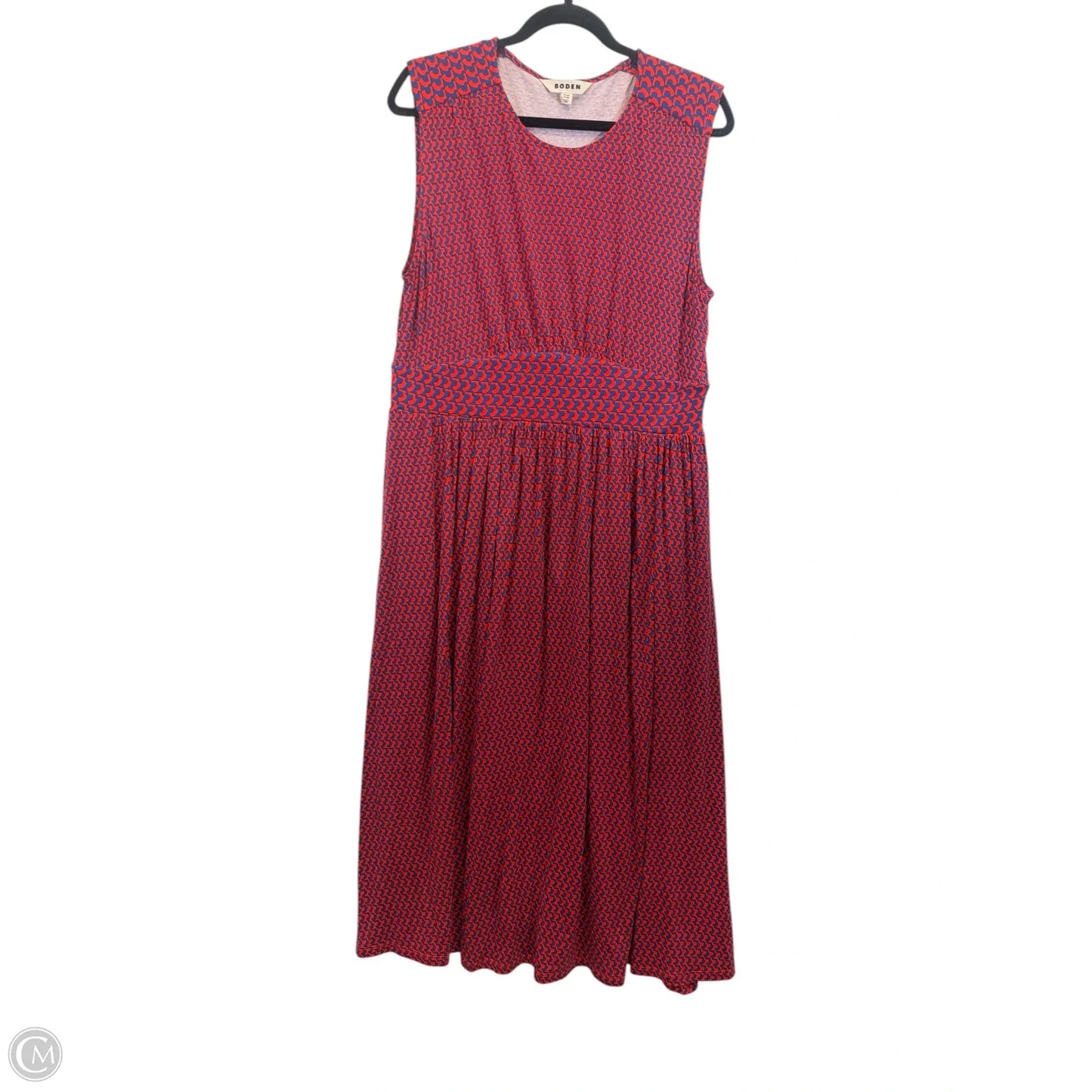 Dress Casual Midi By Boden In Blue & Red, Size: L
