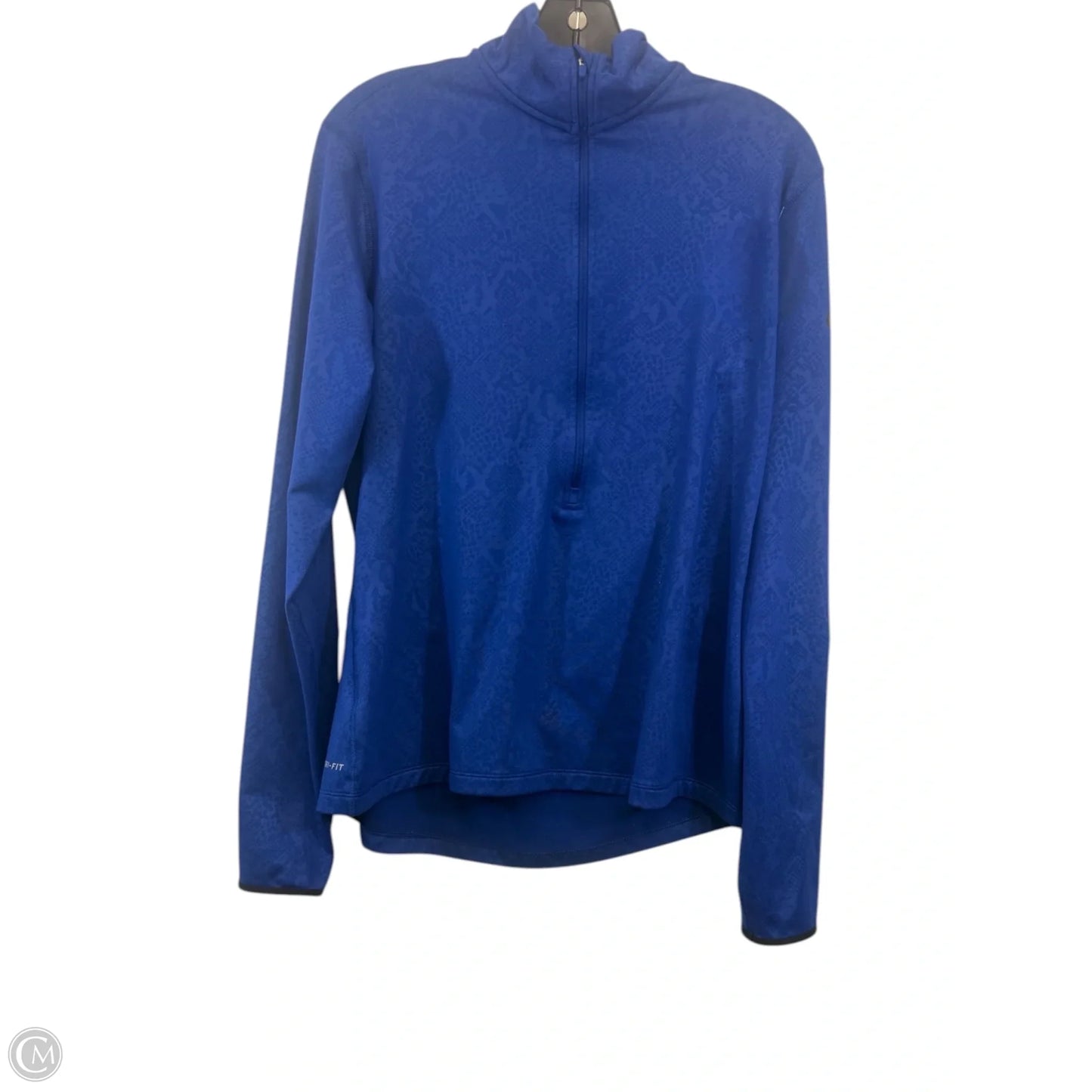 Athletic Top Long Sleeve Collar By Nike In Blue, Size: Xl