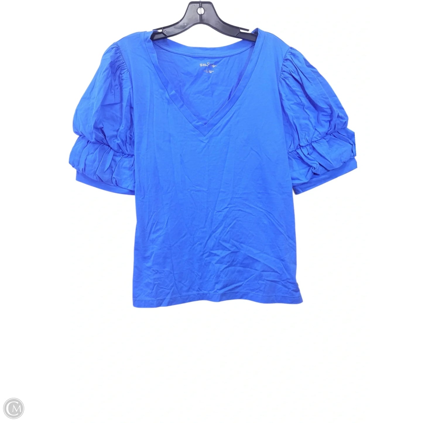 Top Short Sleeve Designer By Lilly Pulitzer In Blue, Size: Xl
