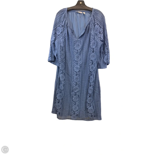 Dress Casual Midi By Isaac Mizrahi Live Qvc In Blue, Size: 1x