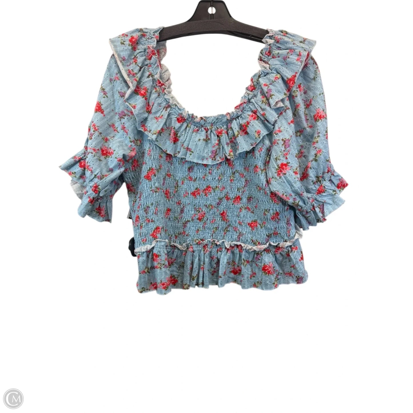 Top Short Sleeve By Free People In Blue & Red, Size: Xl