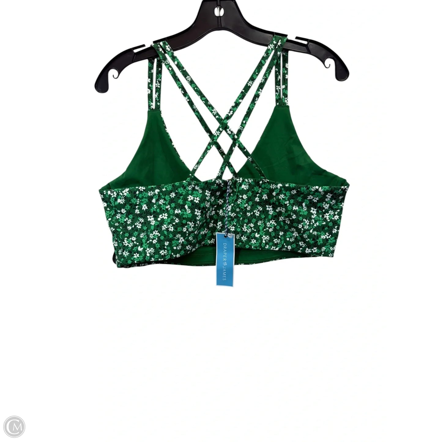 Athletic Bra By Draper James In Green & White, Size: Xxl