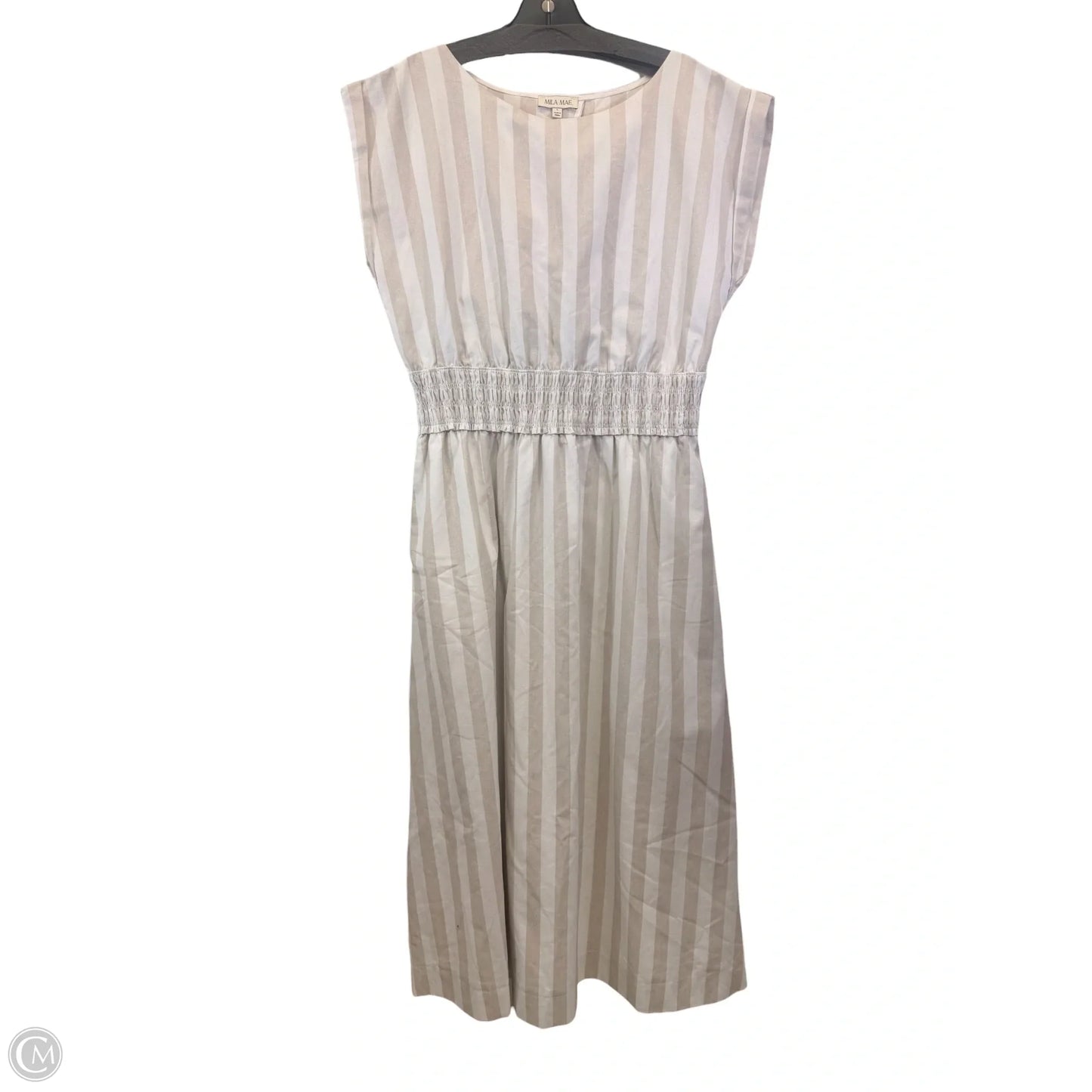 Dress Casual Maxi By Mila Mae In Tan & White, Size: L