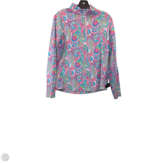 Athletic Top Long Sleeve Collar By Ibkul In Multi-colored, Size: M