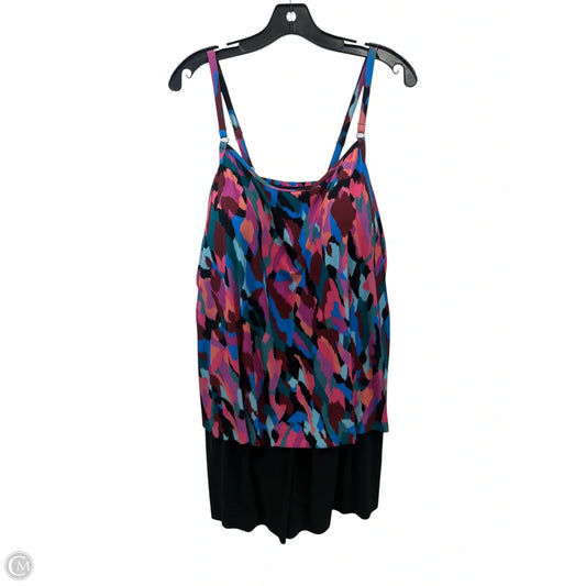 Swimsuit By Trimshaper In Black & Pink, Size: 4x