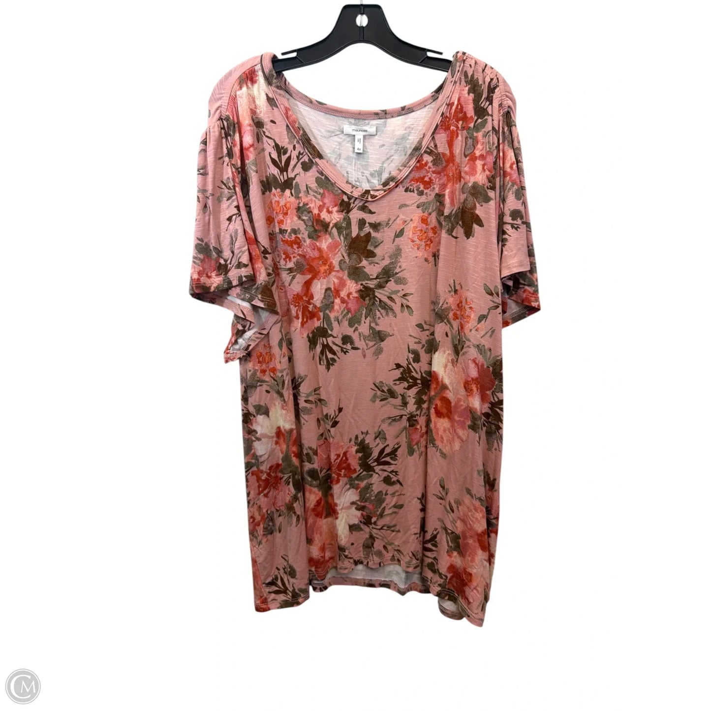 Top Short Sleeve By Maurices In Floral Print, Size: 4x