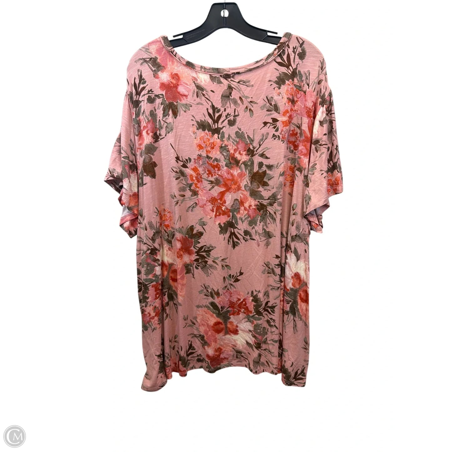 Top Short Sleeve By Maurices In Floral Print, Size: 4x