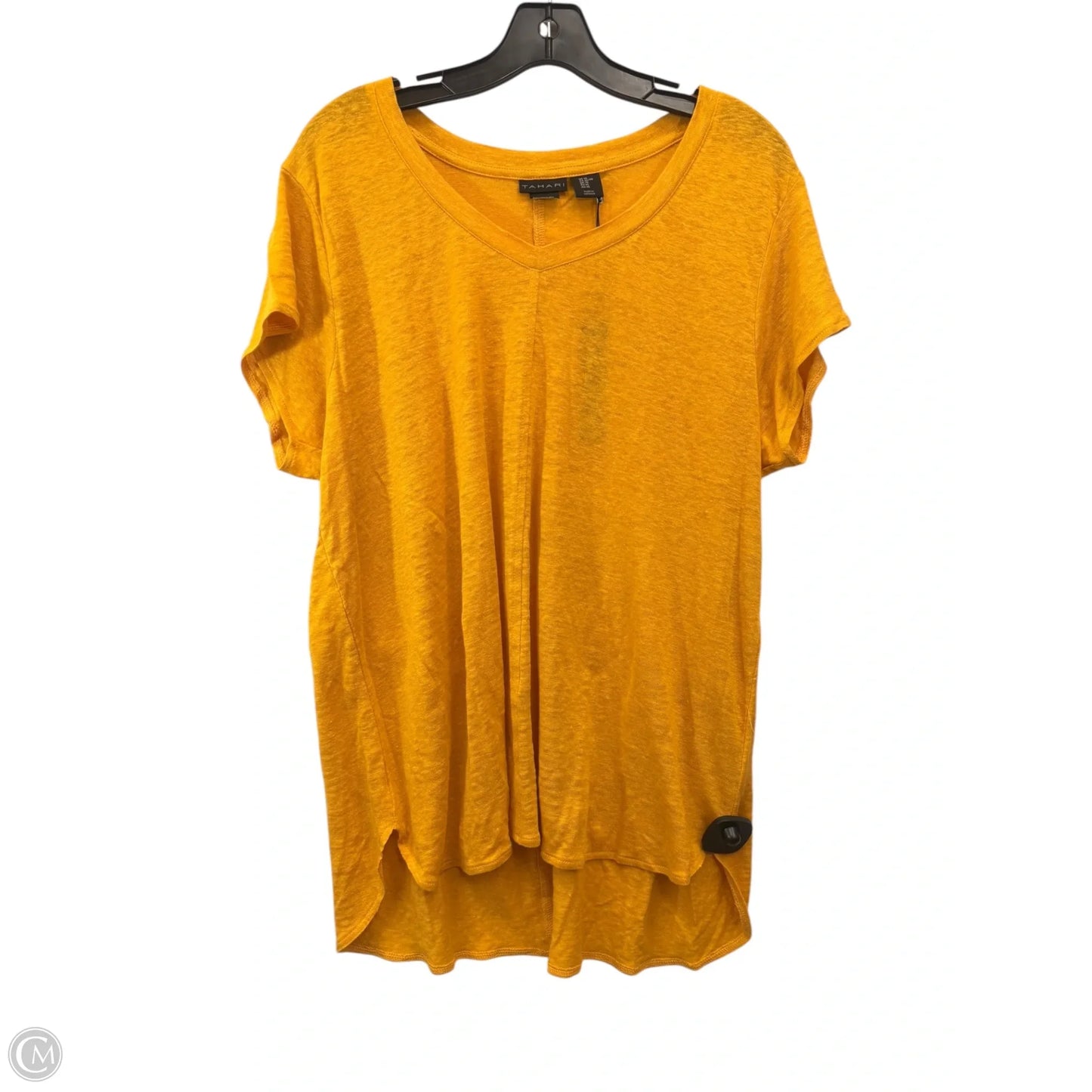 Top Short Sleeve By Tahari In Yellow, Size: Xl