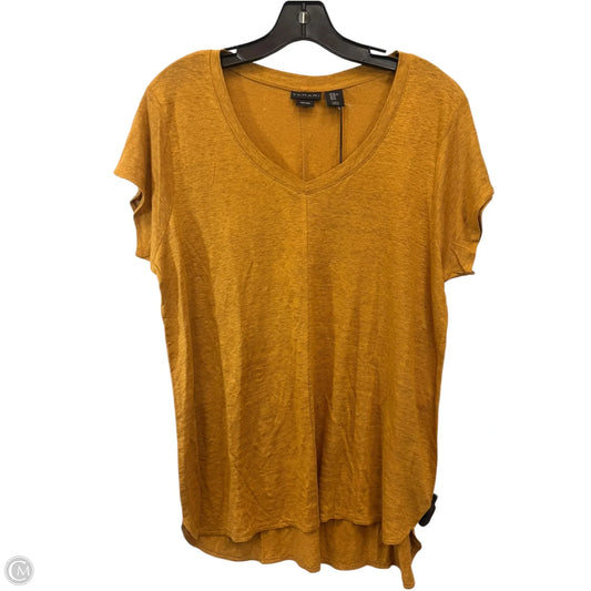 Top Short Sleeve By Tahari In Tan, Size: Xl