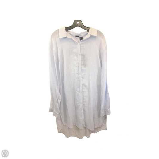 Tunic Long Sleeve By Tahari In Blue & White, Size: Xl