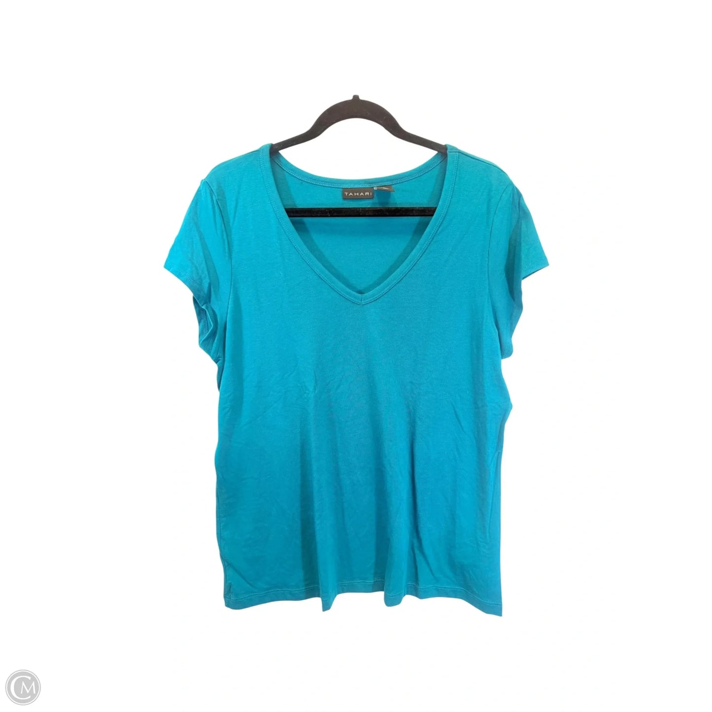 Top Short Sleeve Basic By Tahari In Green, Size: Xl