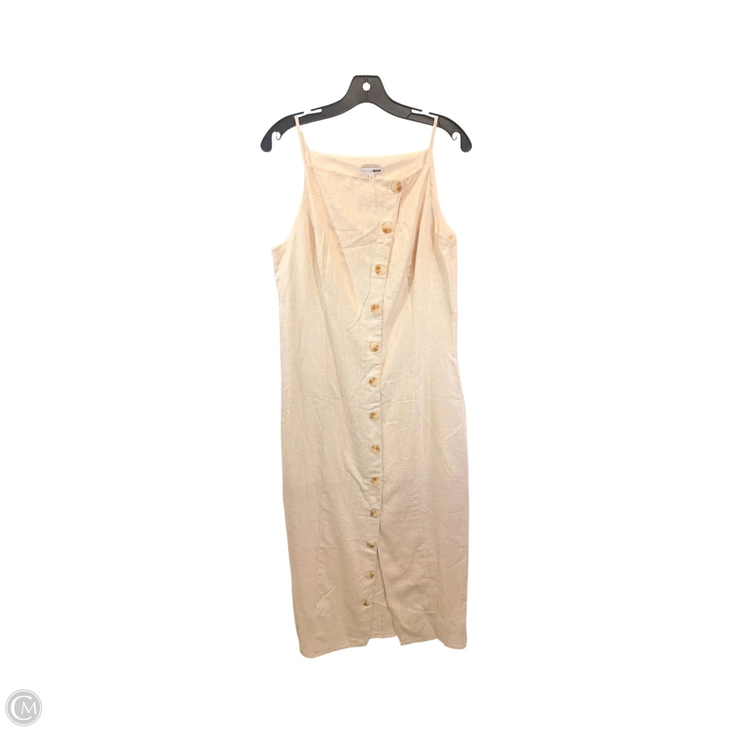 Dress Casual Midi By Fashion Nova In Tan, Size: M