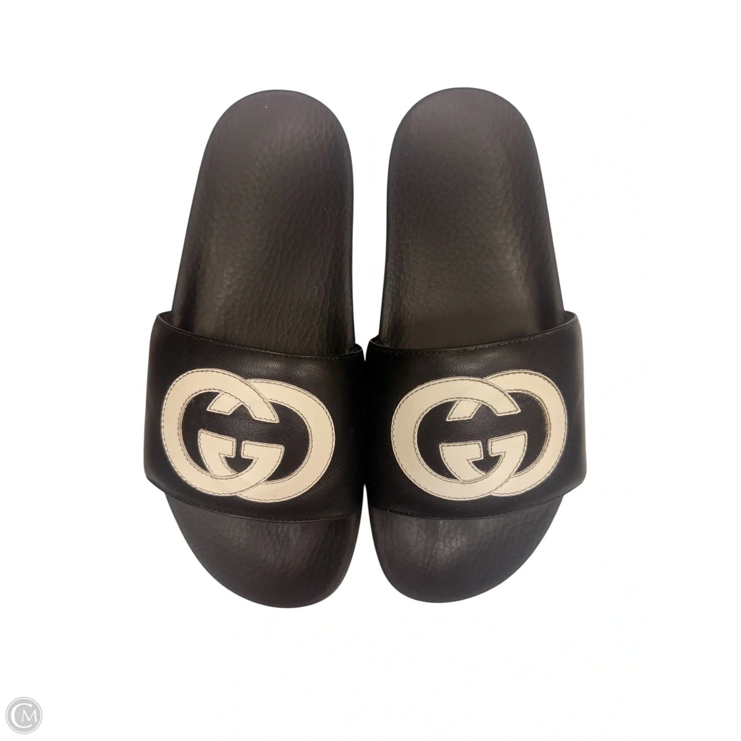 Sandals Luxury Designer By Gucci In Black & White, Size: 7