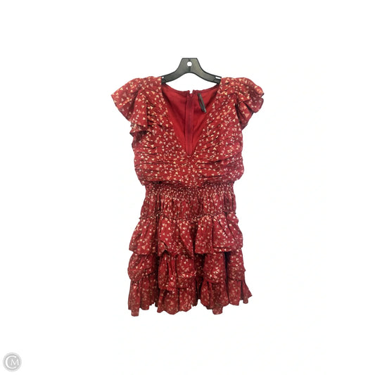Dress Party Long By Anthropologie In Gold & Red, Size: M