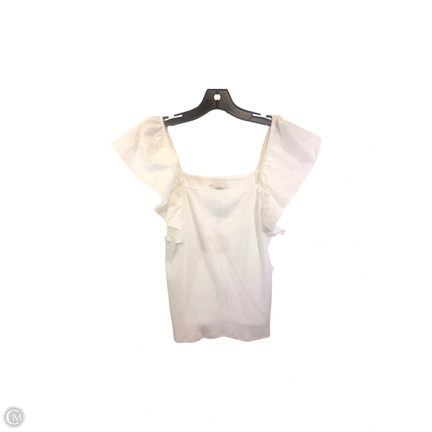 Top Short Sleeve By A New Day In Cream, Size: Xl