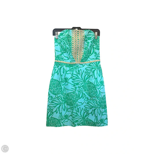 Dress Designer By Lilly Pulitzer In Blue & Green, Size: 4