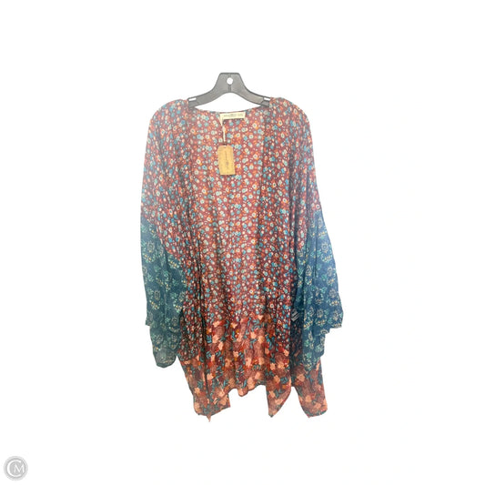 Kimono By Natural Life In Brown & Green, Size: Xl